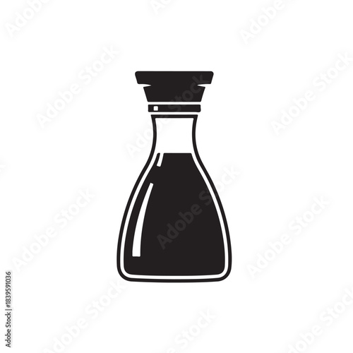 Soy sauce bottle icon for food and cooking, flat vector symbol