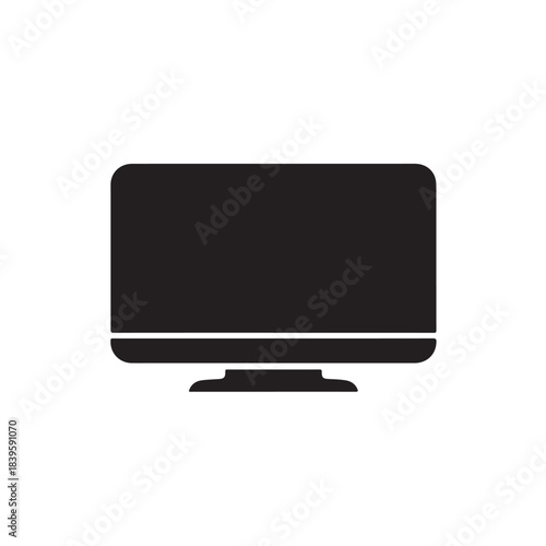 Computer monitor icon for website and app design, flat vector symbol