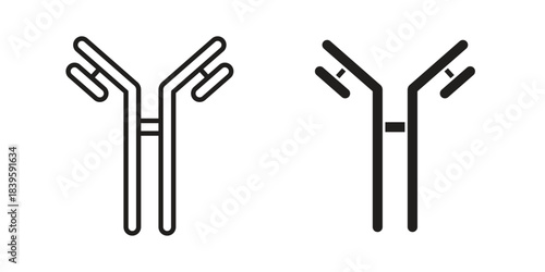 Antibody icons silhouette vector flat illustration design. Stroke line icons
