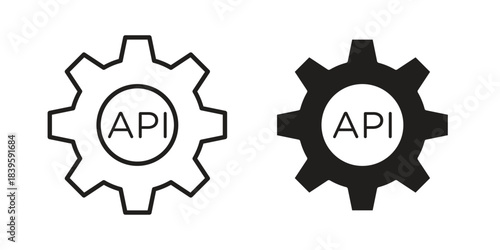 API icons silhouette vector flat illustration design. Stroke line icons