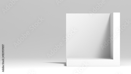 Clean white frame forms a bold, minimalist display element suitable for modern interiors