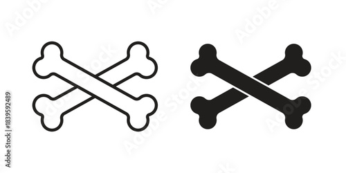 Bones icons silhouette vector flat illustration design. Stroke line icons