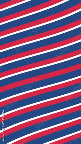 Abstract diagonal red, white, and blue stripe pattern