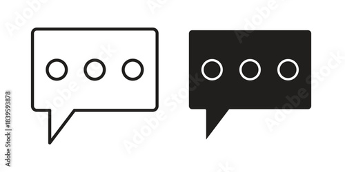 Comments icons silhouette vector flat illustration design. Stroke line icons