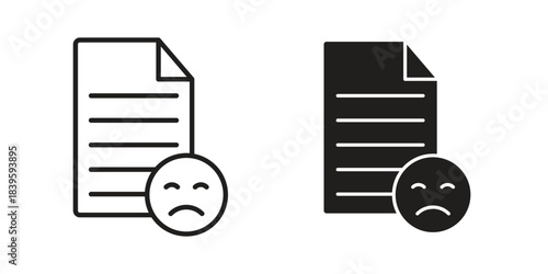 Complaint icons silhouette vector flat illustration design. Stroke line icons