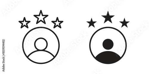 Customer loyalty icons silhouette vector flat illustration design. Stroke line icons