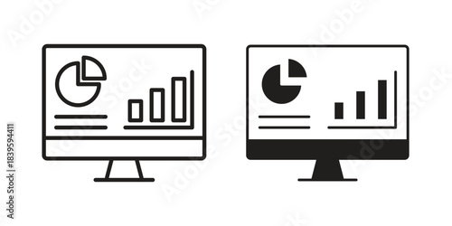 Dashboard icons silhouette vector flat illustration design. Stroke line icons