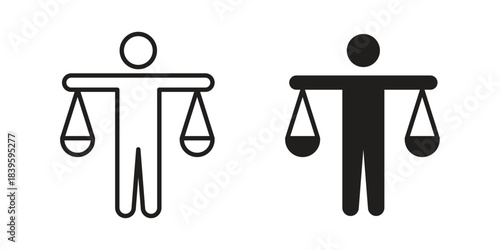 Ethics icons silhouette vector flat illustration design. Stroke line icons