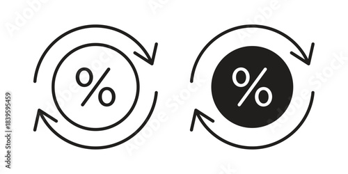 Exchange rate icons silhouette vector flat illustration design. Stroke line icons