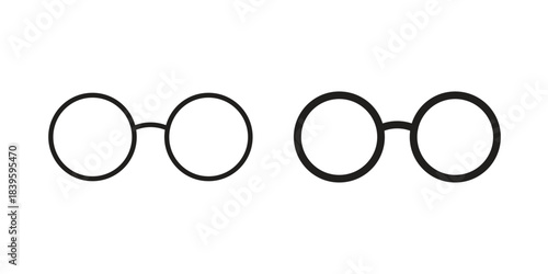 Eye glasses icons silhouette vector flat illustration design. Stroke line icons