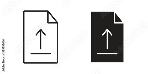 File upload icons silhouette vector flat illustration design. Stroke line icons