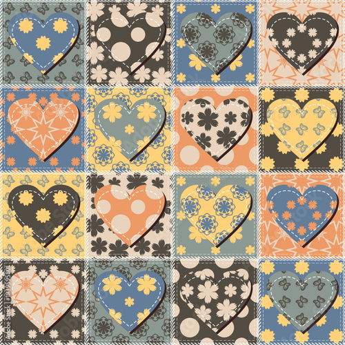 patchwork background with different patterns	

