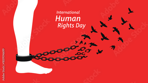 Breaking chains symbolizing freedom and human rights awareness
