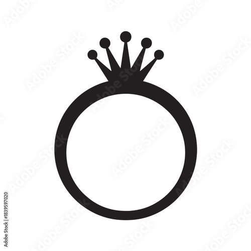 Diamond ring icon simple glyph vector illustration isolated on white background for app and web design