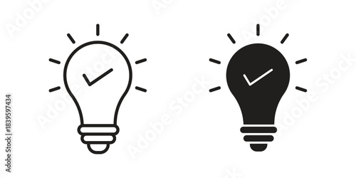 Idea icons silhouette vector flat illustration design. Stroke line icons