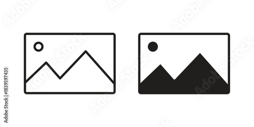 Image icons silhouette vector flat illustration design. Stroke line icons