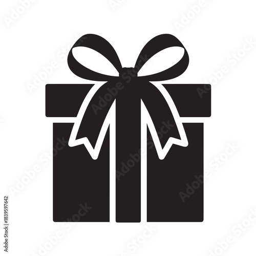 Gift box with bow icon for present and surprise concepts