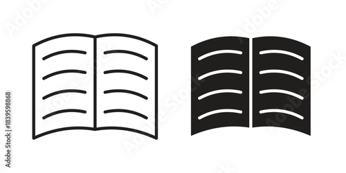 open book icons silhouette vector flat illustration design. Stroke line icons