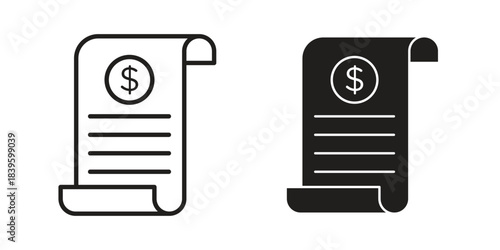 Payroll icons silhouette vector flat illustration design. Stroke line icons