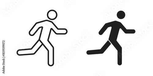 Pedestrian icons silhouette vector flat illustration design. Stroke line icons