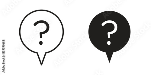 Question mark icons silhouette vector flat illustration design. Stroke line icons