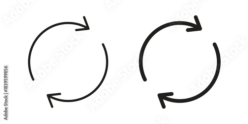 Repeat icons silhouette vector flat illustration design. Stroke line icons