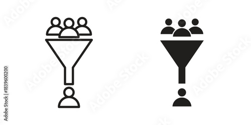 sales conversion icons silhouette vector flat illustration design. Stroke line icons