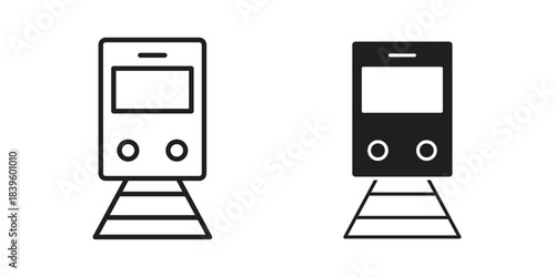 Subway icons silhouette vector flat illustration design. Stroke line icons