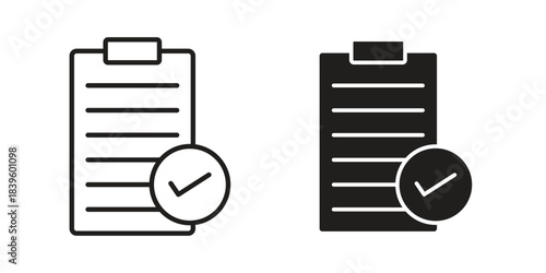 Survey icons silhouette vector flat illustration design. Stroke line icons