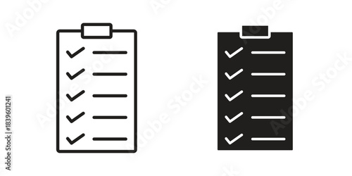 Task list icons silhouette vector flat illustration design. Stroke line icons