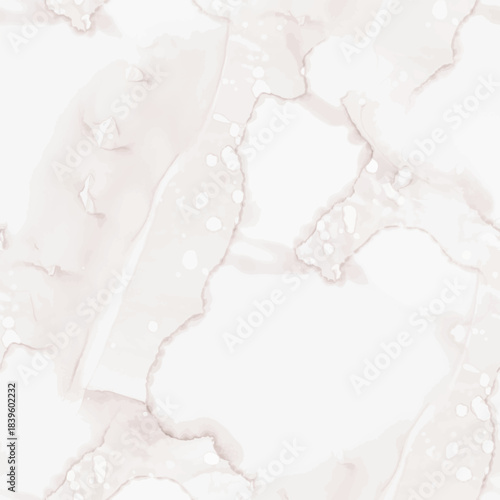White Water Color Repeat Floor. Beige Soft Wall. Light Alcohol Ink Watercolor. Vector Seamless Painting Light Marble Background. Pale Vector Grunge. White Marble Pattern. Beige Gradient Watercolor.