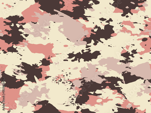 Full seamless beige camouflage texture pattern vector. Army skin design for textile fabric printing and wallpaper. Design for fashion and home design.