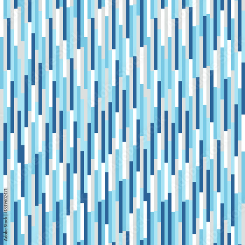 Full seamless geometric pattern vector for decoration. Turquoise stripe texture design for textile fabric print and wallpaper. Vertical lines. White blue