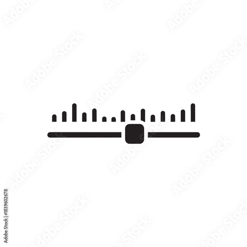 Minimalist audio equalizer slider icon a flat black vector glyph for sound adjustment and multimedia control in web and mobile applications