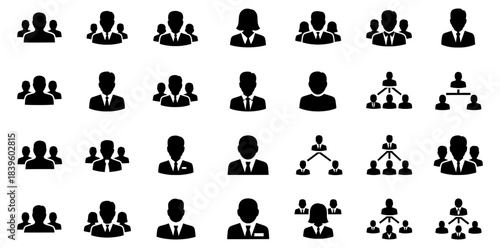 People crowd team symbol. Transparent background SVG version of vector icons.