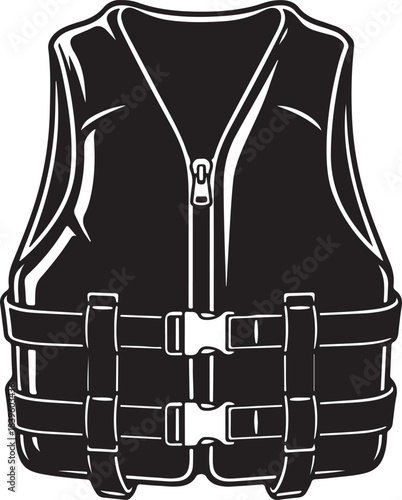 Life jacket safety equipment for water sports and recreational boating. essential personal flotation device for swimming and maritime activities.