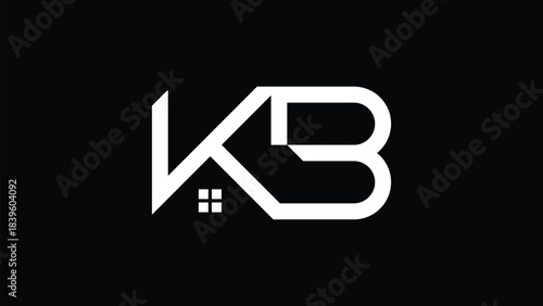 Vector KB home initial letter monogram logo design