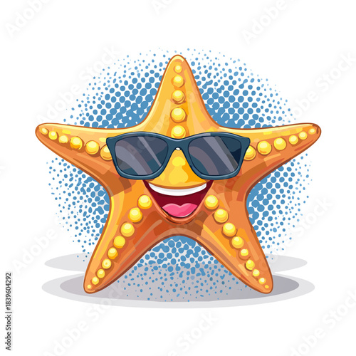 star fish with glasses