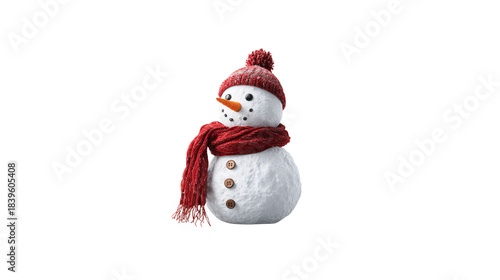  Winter Concept with Isolated Snowman
