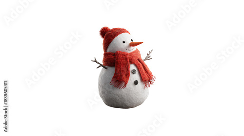  Winter Concept with Isolated Snowman
