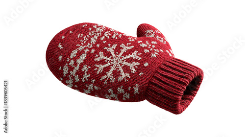 Decorative Red New Year Glove Isolated
