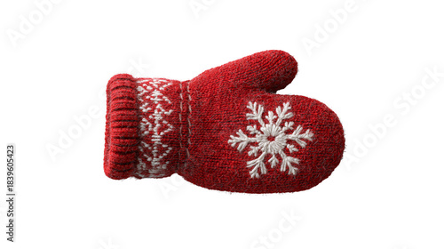Decorative Red New Year Glove Isolated
