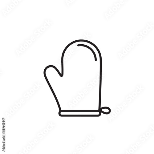 Simple outline icon of an oven mitt a minimalist vector design element for kitchen safety and cooking applications