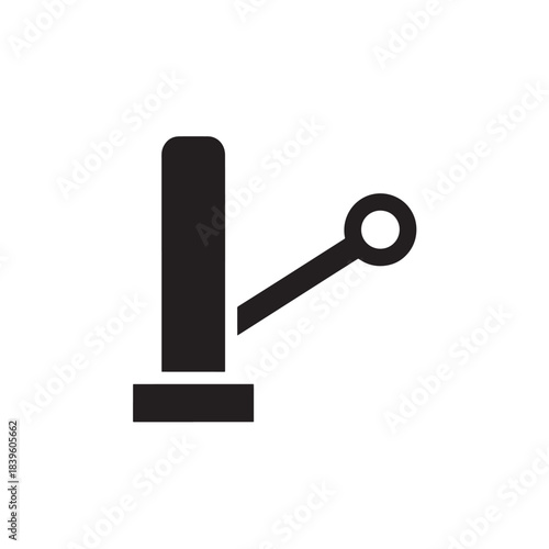 Black gear shift lever icon simple flat vector design element for car controls UI and mobile applications isolated on white