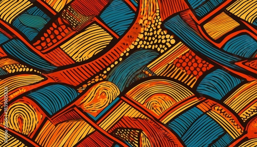 seamless vibrant african wax print fabric bold geometric tribal patterns