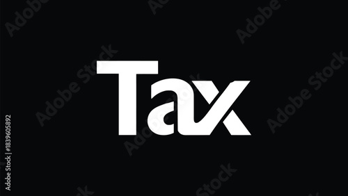  Simple TAX letter initial monogram logo design.