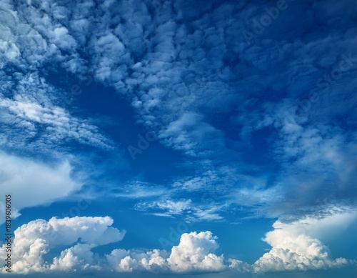 textured cloudy sky in rich blue hues soft fluffy clouds against a vibrant background