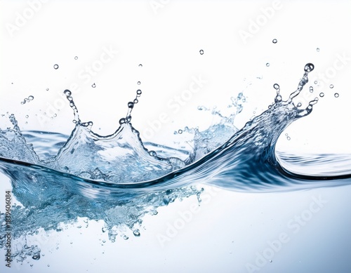 water wave splash isolated on white background