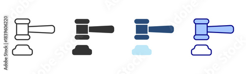 Justice Icon Set. Designed In Multi Style