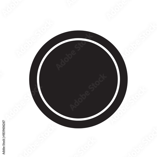Minimalist black circle with a clean white outline a versatile flat vector graphic element for modern UI design and branding projects